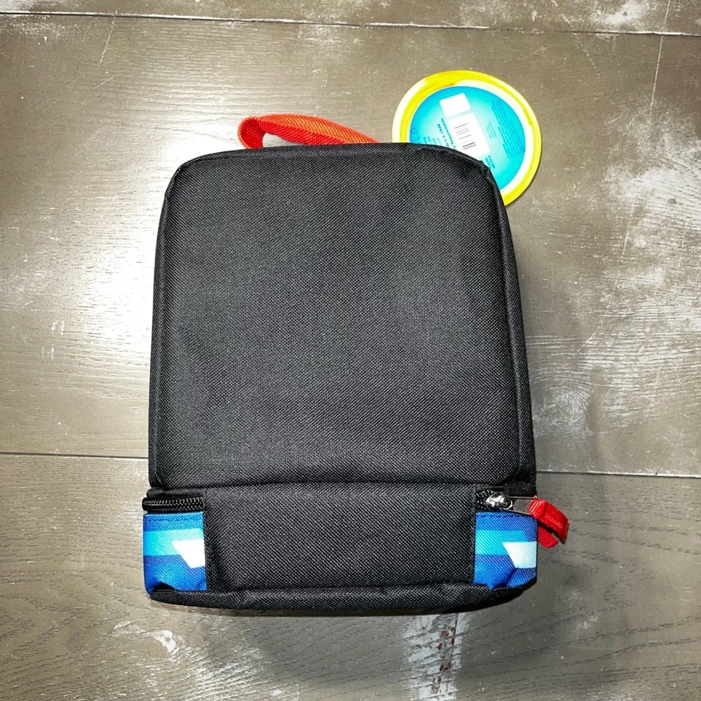 Sonic Hedgehog Blue Black Zippered Lunch Box NWT